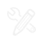 Icono de una llave inglesa y un lápiz en forma de X