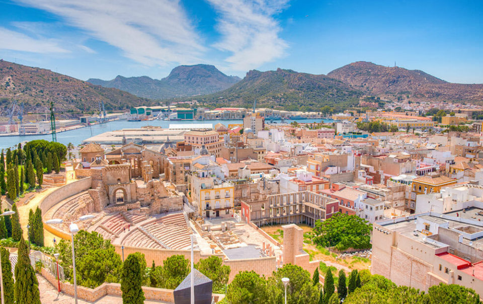 Imagen aérea de la ciudad de Cartagena en la Región de Murcia