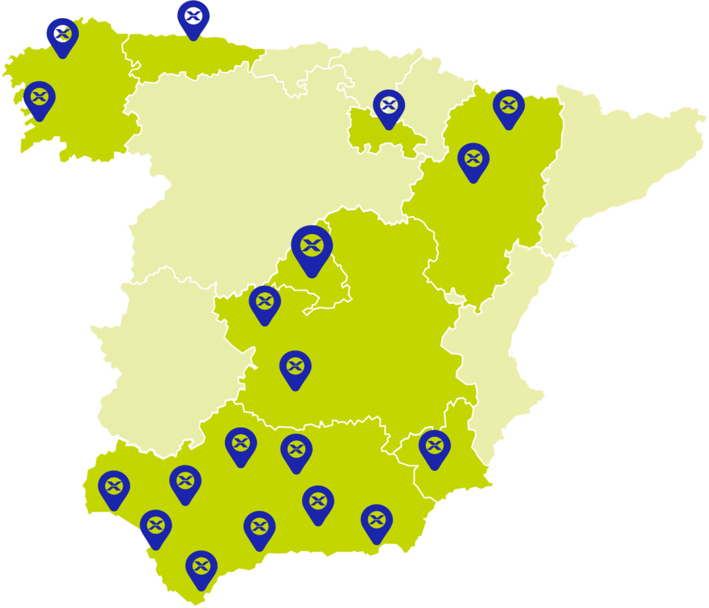 mapa delegaciones duplex ascensores