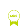 Icono de condecoración con la palabra Mini dentro